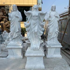 China White Marble Fairy Garden Statues Angel Sculpture Beautiful Life Size Jesus Statue Estatuas Handcarved Outdoor factory