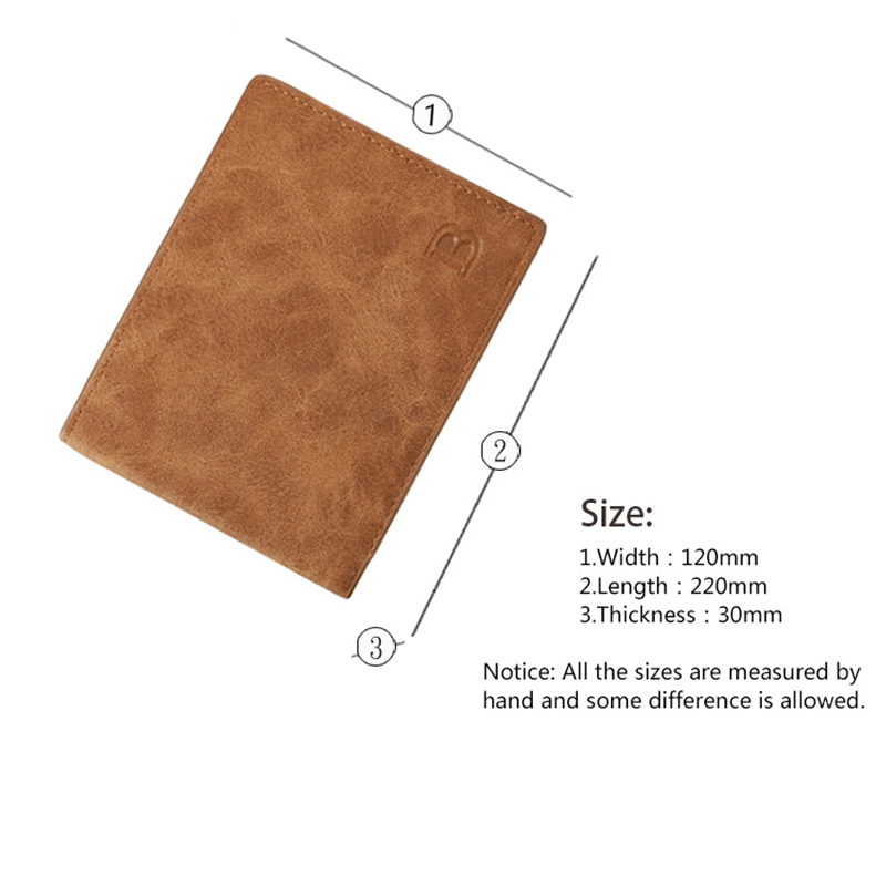 PU Main Material Men's Short Wallet with Vintage Crazy Horse Leather and Multifunction