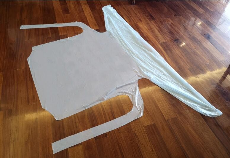 CPE GOWN, PLASTIC MEDICAL DISPOSABLE APRONS FOR DOCTOR, BIOHAZARD APRON, SURGICAL APRON, LOGO CUSTOMIZED EXAM APRON