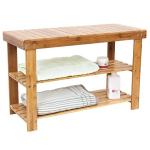 100 % Natural 3 Tier Bamboo Shoe Rack / Stackable Wood Shoe Rack For Living Room