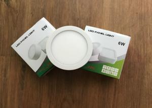 China 90mm Led Round Flat Panel Light , 6w 600lm Led Surface Panel Light 3000k factory