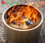 Outdoor 15Inch Wood Burning Stainless Steel Fire Pits Solo Stove Round Silvery