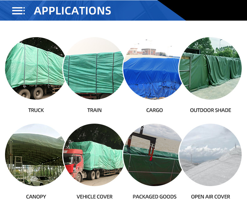 Wholesale Blue Color Tarpaulin Cargo Cover Heavy Duty Woven Fabric 120gsm,UV Resist Garden Cover Sheet,Pool Fabric