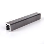Balcony Tinted Black Aluminum Handrail Profile U Channel Clamp Glass Railing