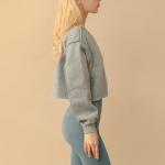 Outdoors Oversized Cropped Crewneck Sweatshirt Hoodie Crop Top Women'S Raw Hem