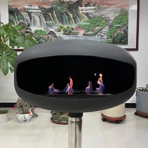 China Black With Silver Ethanol Alcohol Fireplace Manual Ignition Long Lasting factory