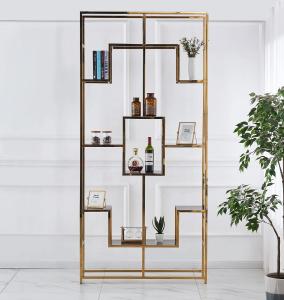 China Study Stainless Steel Bookshelf Customisable Floor Standing Bookcase factory