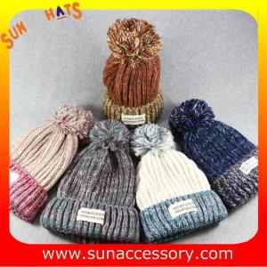 China AK17014 Sun Accessory customized acrylic knitted hat and cap, logo can be sewing on the cap factory
