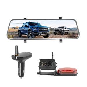 China 10&quot; Full Screen DVR Wireless Rear View Dash Cam Camera AHD Car Charger Receiver factory