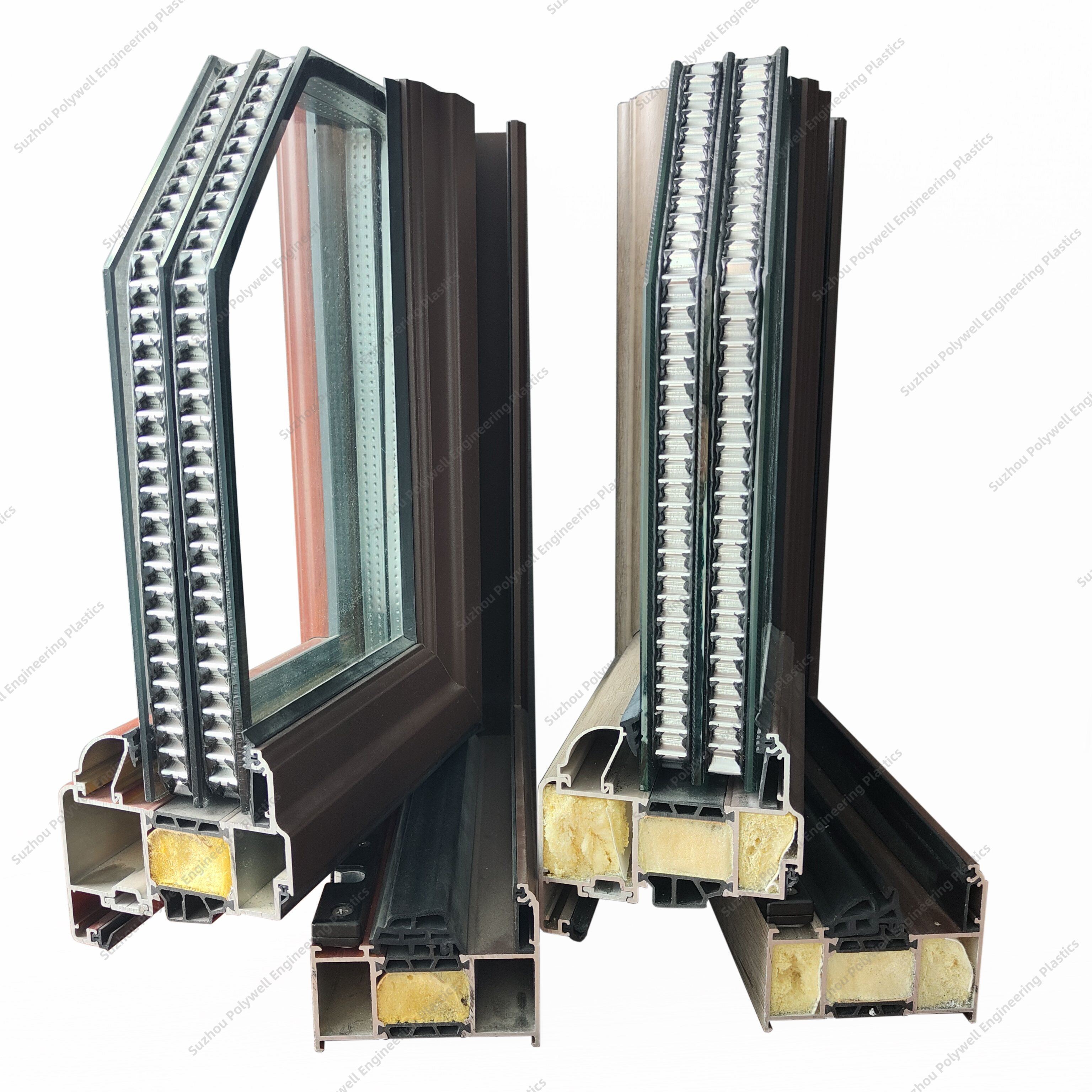 Thermal Break Strips Aluminum Folding System Window Super Hardness Double Glazed Profile