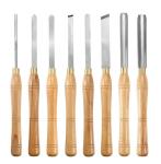 Brushed Stainless Steel Carbide Tip Wood Lathe Tools Chisel Set With Wood Handle