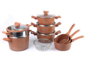 China Hygienic Scratch Resistant 32cm Paint Aluminium Cookware Set factory