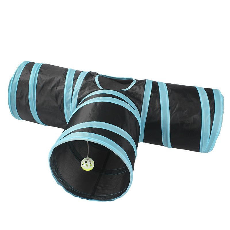 Pet Cat Tunnel Supplies Cat Ring Paper Three-Way Tunnel Cat Toy Drill Climbing Bucket Foldable Cat Channel