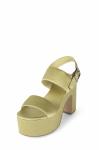 JBW0503 Marca Blue Womens Wedge Heeled Shoes Patented Leather