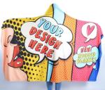 Custom Pattern Polyester Hooded Blanket Cozy Warm Big Blanket Hoodie
