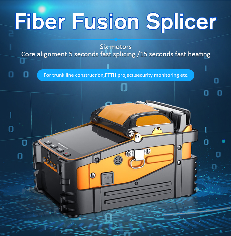 AI-9 6 Motos Multilanguage Fusion Splicer Fiber Optic Equipment Automatic Fusion Splicer Fiber Optic Fusion Splicer