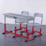 Durable HDPE Metal Material Double Desk And Chair Set Customized Color
