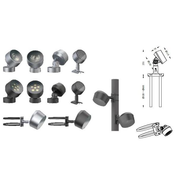 Various extensive accessories for architectural and lanscape lights