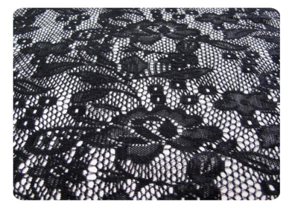 Black 100% Polyester Lace Fabric for Nightwear , Lingerie CY-CT8562