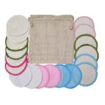 Multi Functional Bamboo Reusable Makeup Pads , Soft Facial Make Up Remover