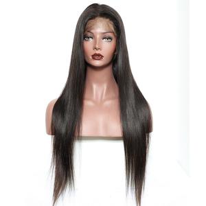 China 360 Full Lace Peruvian Hair Wigs Straight 130 Density Natural Color factory