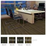 Modern dark colored tufted loop stripe PP carpet tile