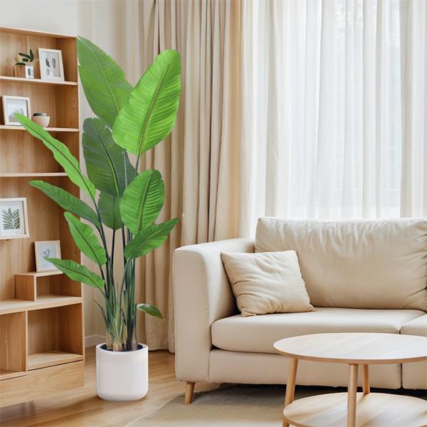 Traveller Ravenala Pot Planted Plastic Tree Wholesale Best Artificial Bird Of Paradise Plant