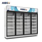 2200L 4 Door Stainless Steel Freezer Combination Glass Display Chiller