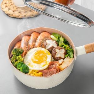 China Kitchen Multi Coloured Small Cooking Pots With Wooden Handle factory