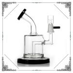 6 Inches 4 Slit Perc Mini Smoking Water Pipes Black Mouth And Black Base