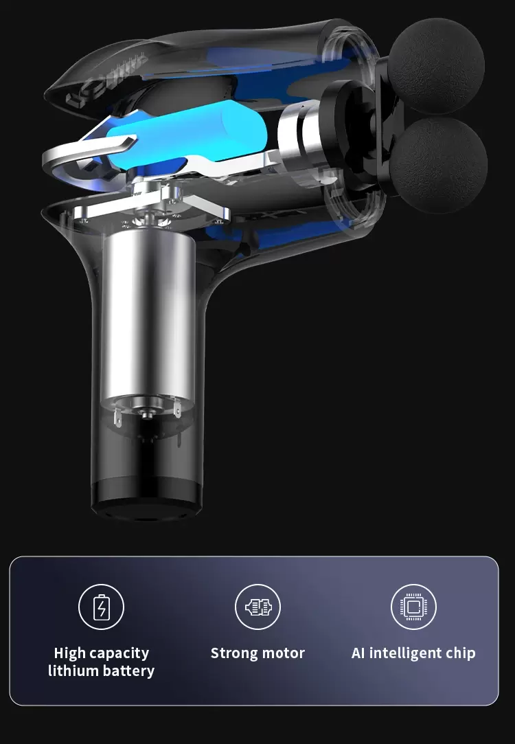 Double Head Mini Massager Gun USB Type-C 6 Speed Muscle Relaxation Massage Gun