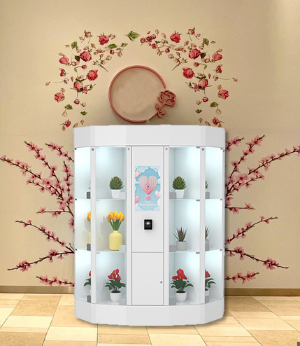 China 22'' LCD Touch Screen Flower Vending Locker With LED Illuminating factory