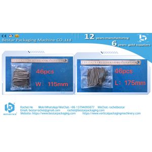 Long screw automatic alignement packaging machine with two counting bowls