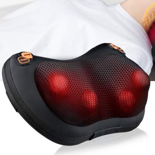 Ultra Relaxing Vibrating Neck Pillow PU Homedics Shiatsu Massage Pillow With