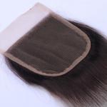 Hand Tied 1b 4x4 Grey Lace Closure 100 Unprocessed Human Hair No Tangle