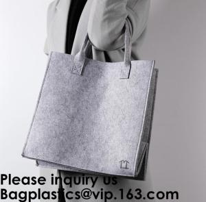 China Grocery Bags Reusable Eco Shopping Bags Large Made By Felt Fabric Produce Bags Stylish Travel Tote Bag Gray factory