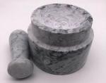 Solid Marble Stone Mortar And Pestle Set Round Shape For Kitchen Grinding Spices