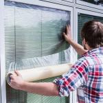 Clear Adhesive PE Plastic Glass Protective Film For Glass Or Mirror Surface