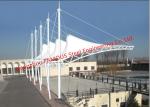 Single Slope Roof Outdoor Steel Membrane Structure Cantilever Parking Shelter