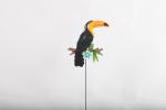 Plug In Toucan Metal Yard Ornaments Weather Resistance Garden Decorations