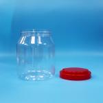 Transparent Candy Cookie Wide Mouth PET Food Grade Cylindrical Jar Screw Handle