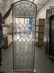 Decorative Arched Leaded Glass Windows Triple Glazed Sliding Door exterior door