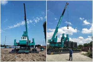 China Vibration Free Hydraulic Jack In Piling Machine , Mini Pile Drill Rigs factory