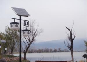 China Energy Saving Easy Installation Yellow Light 20W LED Solar Street Light System For Side Walk factory