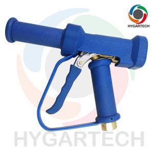 China Brass Industrial Blue Washing Gun With Trigger Safty Loop And Long Extension Nozzle For Hot Water Cleaning Kitchen Was factory