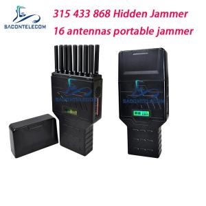 China 16 Antennas 12000mAh 12w Hidden Mobile Signal Jammer 2G 3G 4G GPS WiFi 5G factory