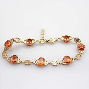 China 18k Rose Gold Plated 925 Silver Link Garnet Tennis Bracelet(H07) factory