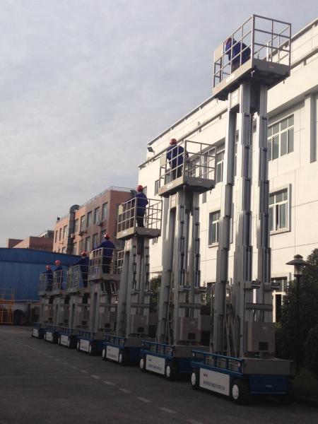6m Aluminum Self Propelled Vertical Mast Lift Hydraulic Ladder For With 480KG