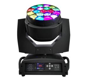 China Bee Eye Led 19x15W RGBW LED Moving Head 4 In 1 Quad LED Wash Moving Head Zoom factory