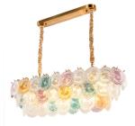Rainbow round glass transparent chandelier Manggic Gold Color Suspension